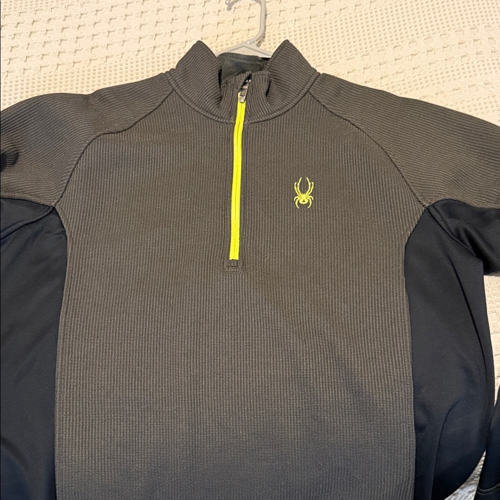 Spyder Charcoal and Black Top with Neon Yellow Detail